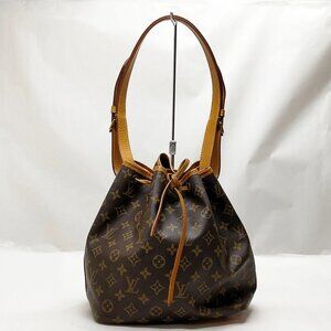 Authentic Louis Vuitton Petit Noe Brown Monogram Shoulder Bag mn666-021726